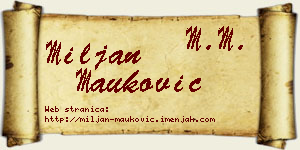 Miljan Mauković vizit kartica